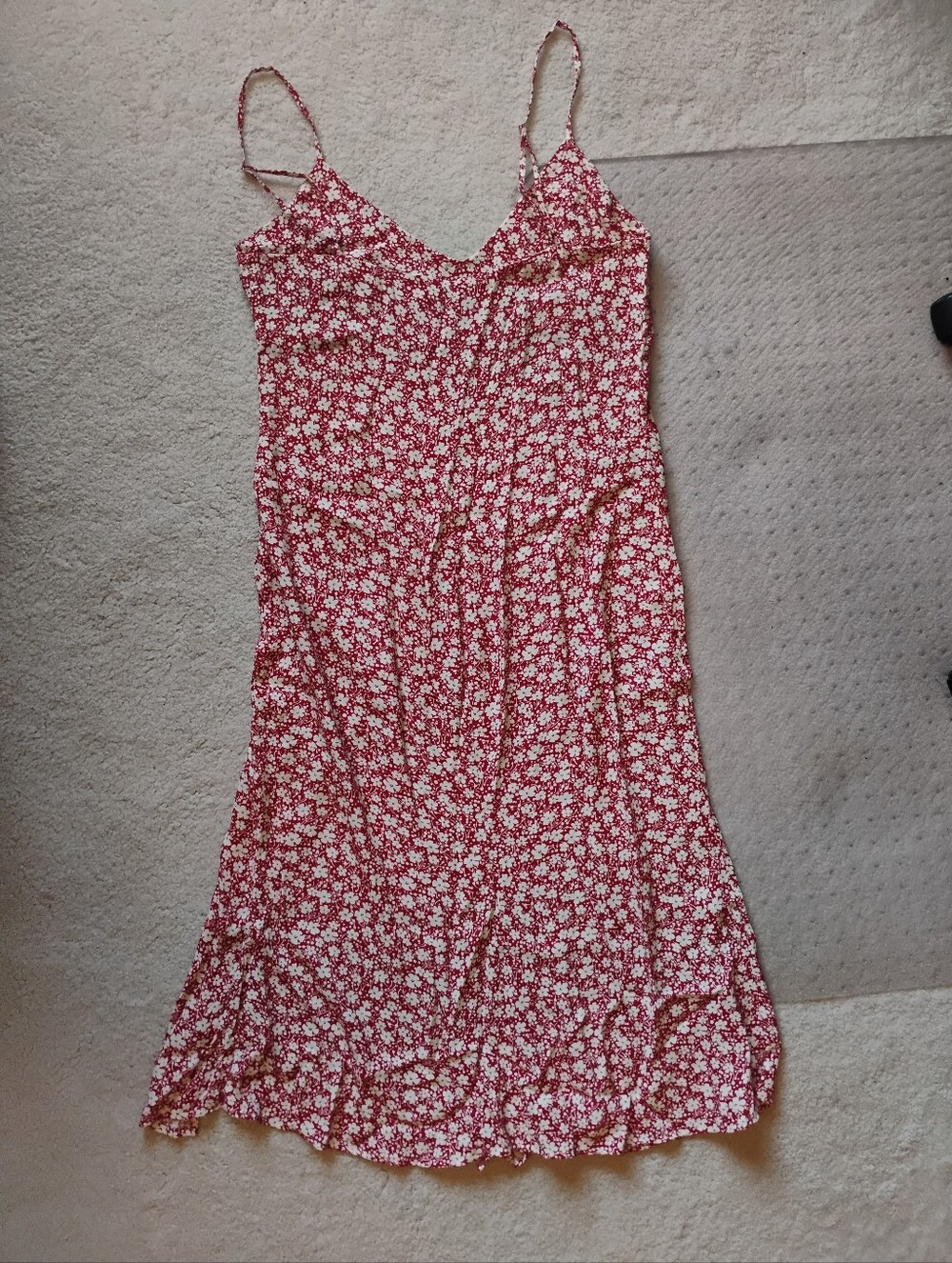 Reformation Crimini Midi Red Floral Dress with Side Slit - Picture 7 of 8